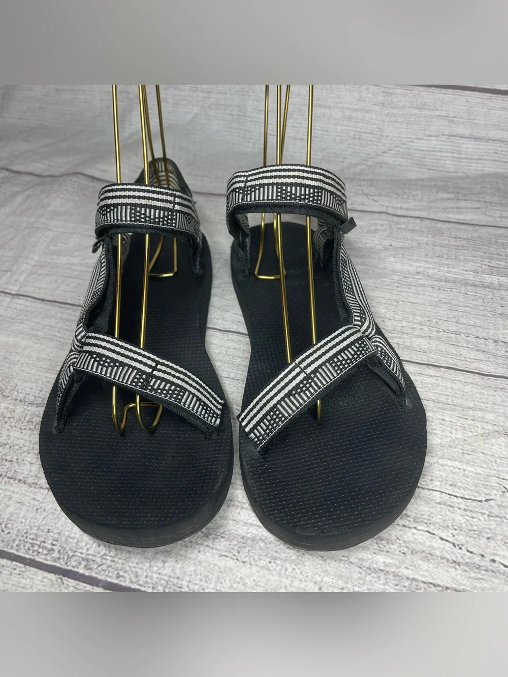 Teva Women’s 8 Original Universal Black White Sandals